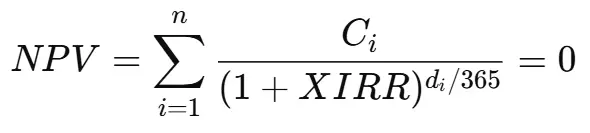 XIRR Calculator Online- Calculate Extended Internal Rate of Return 2 XIRR Formula